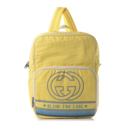 Gucci Nylon Twill Blind For Love Interlocking G Backpack Pastel Yellow Multicolor 1 of 9