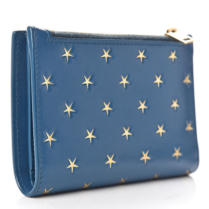 Saint Laurent Calfskin Star Print Monogram Fragments Wallet Deep Sea 3 of 8