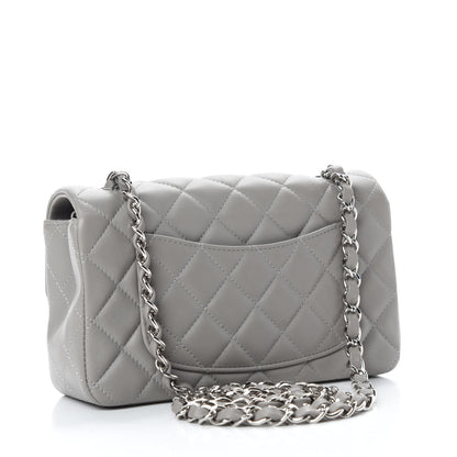 Chanel Lambskin Quilted Mini Rectangular Flap Grey 3 of 11