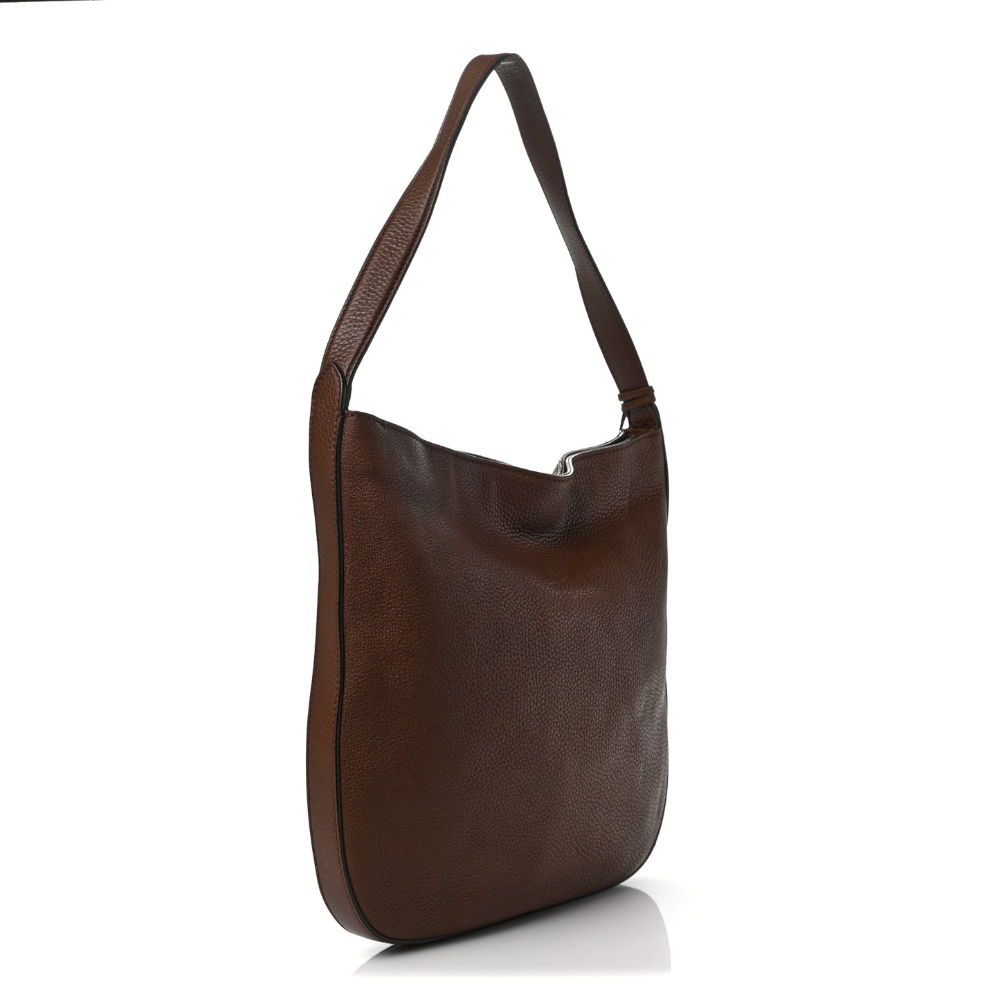 Pebbled Calfskin Lady Tassel Hobo Brown
