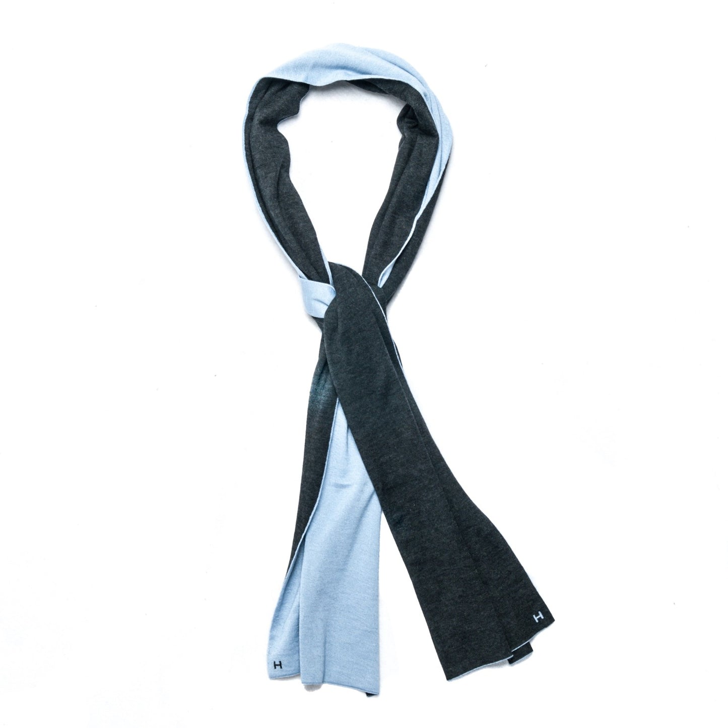 Cashmere Silk Aller Retour Scarf Glacier Carbone