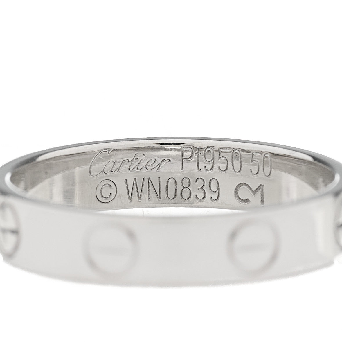 Platinum 3.5mm LOVE Wedding Band Ring 50 5.25