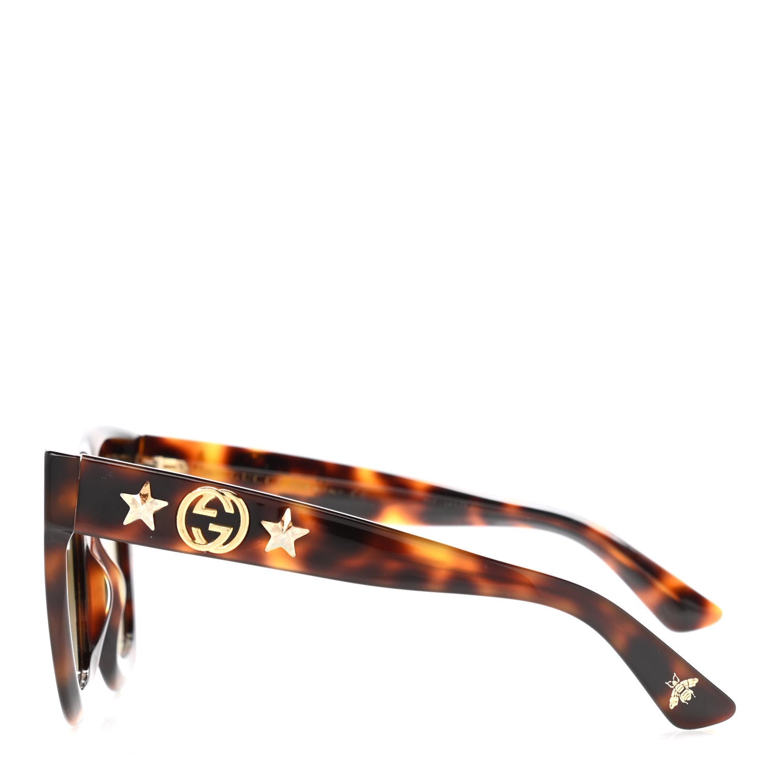 Gucci Round Frame Star Sunglasses GG0208S Tortoise 3 of 8