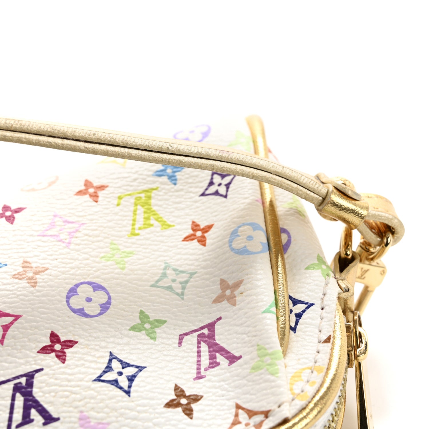 Louis Vuitton Monogram Multicolor Kate Clutch White 10 of 12