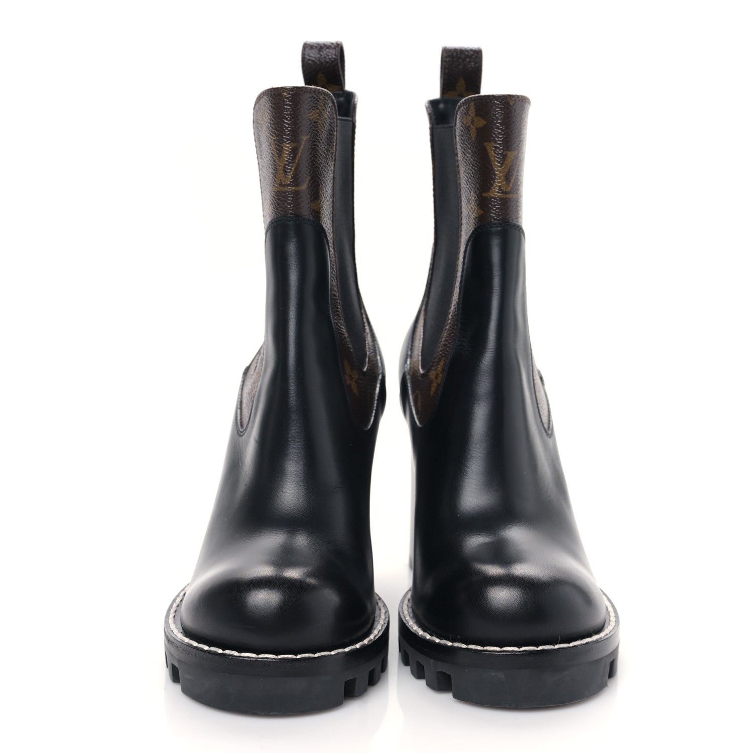 Louis Vuitton Calfskin Monogram Star Trail Ankle Boots 38 Black 2 of 7