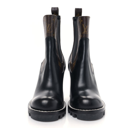 Louis Vuitton Calfskin Monogram Star Trail Ankle Boots 38 Black 2 of 7