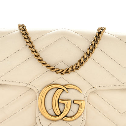 Gucci Calfskin Matelasse Super Mini GG Marmont Shoulder Bag White 12 of 15