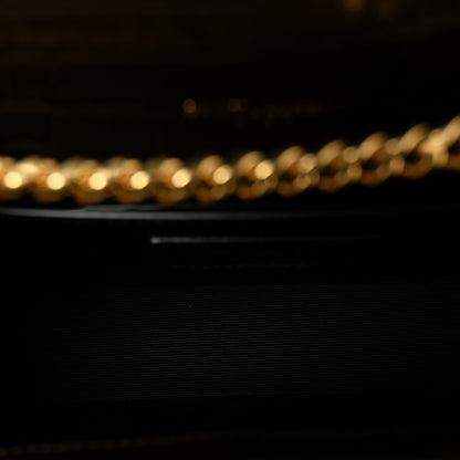 Saint Laurent Calfskin Crocodile Embossed Small Classic Monogram Kate Tassel Satchel Dark Brown 5 of 9