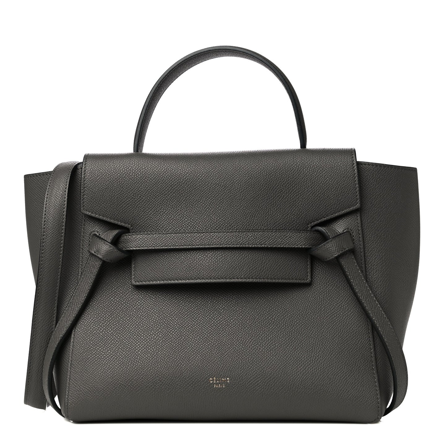 Grained Calfskin Nano Belt Bag Grey