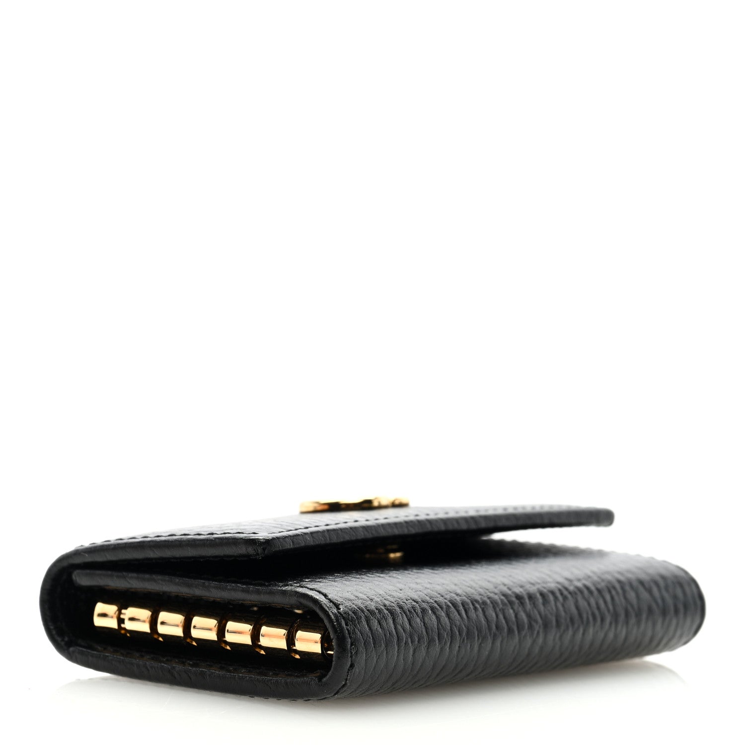 Gucci Pebbled Calfskin GG Marmont 6 Key Holder Black 4 of 6