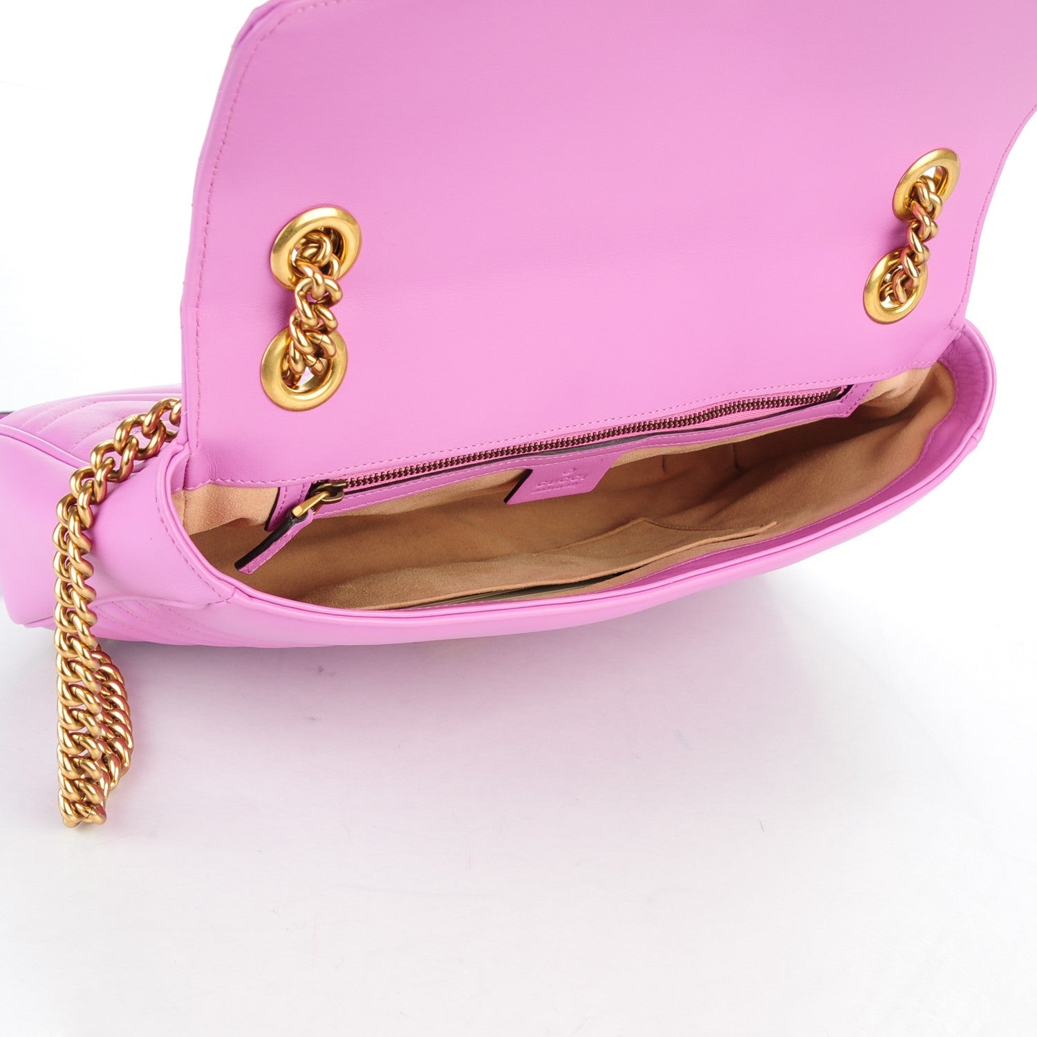 Gucci Calfskin Matelasse Medium GG Marmont Shoulder Bag Candy Mousse 5 of 7