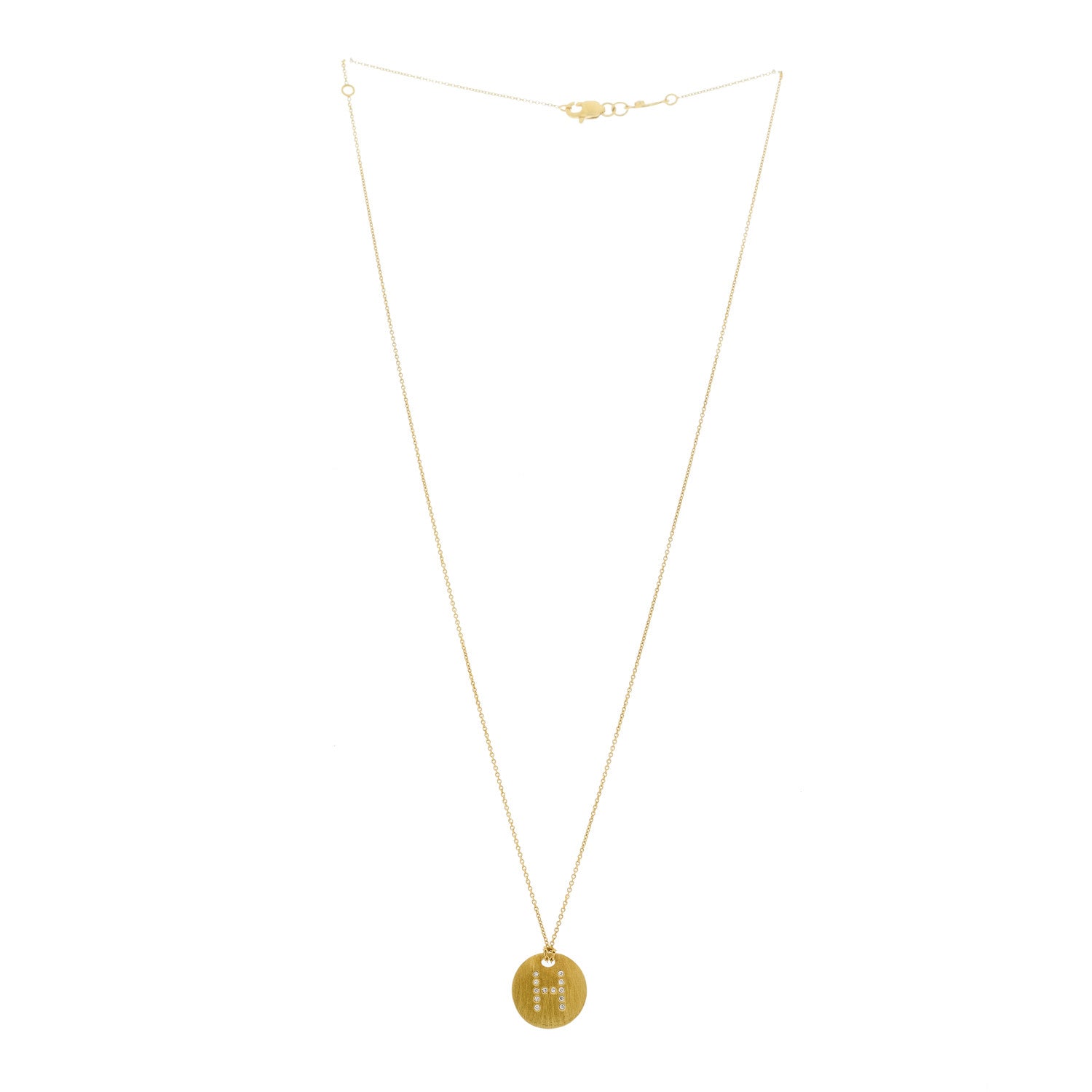 Roberto Coin 18K Yellow Gold Diamond Tiny Treasures Initial H Pendant Necklace 3 of 7