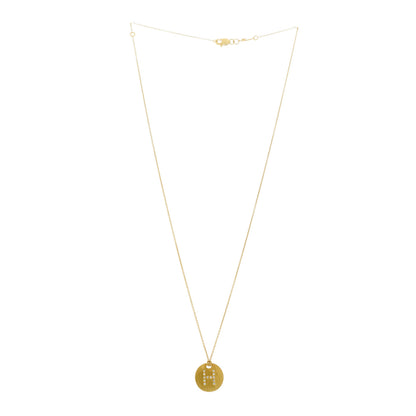 Roberto Coin 18K Yellow Gold Diamond Tiny Treasures Initial H Pendant Necklace 3 of 7