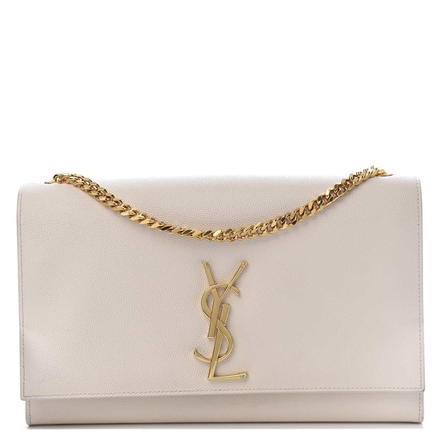 Saint Laurent Grain De Poudre Medium Classic Monogram Kate Satchel Porcellana 1 of 10