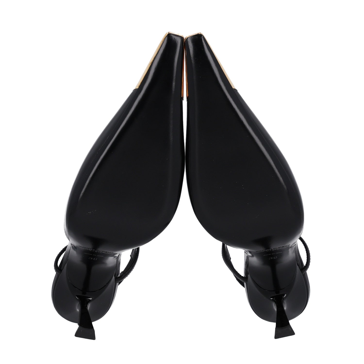 Saint Laurent Smooth Calfskin Jeanne 110 Slingback Pumps 38 Black 7 of 11