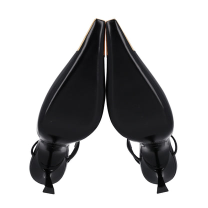 Saint Laurent Smooth Calfskin Jeanne 110 Slingback Pumps 38 Black 7 of 11
