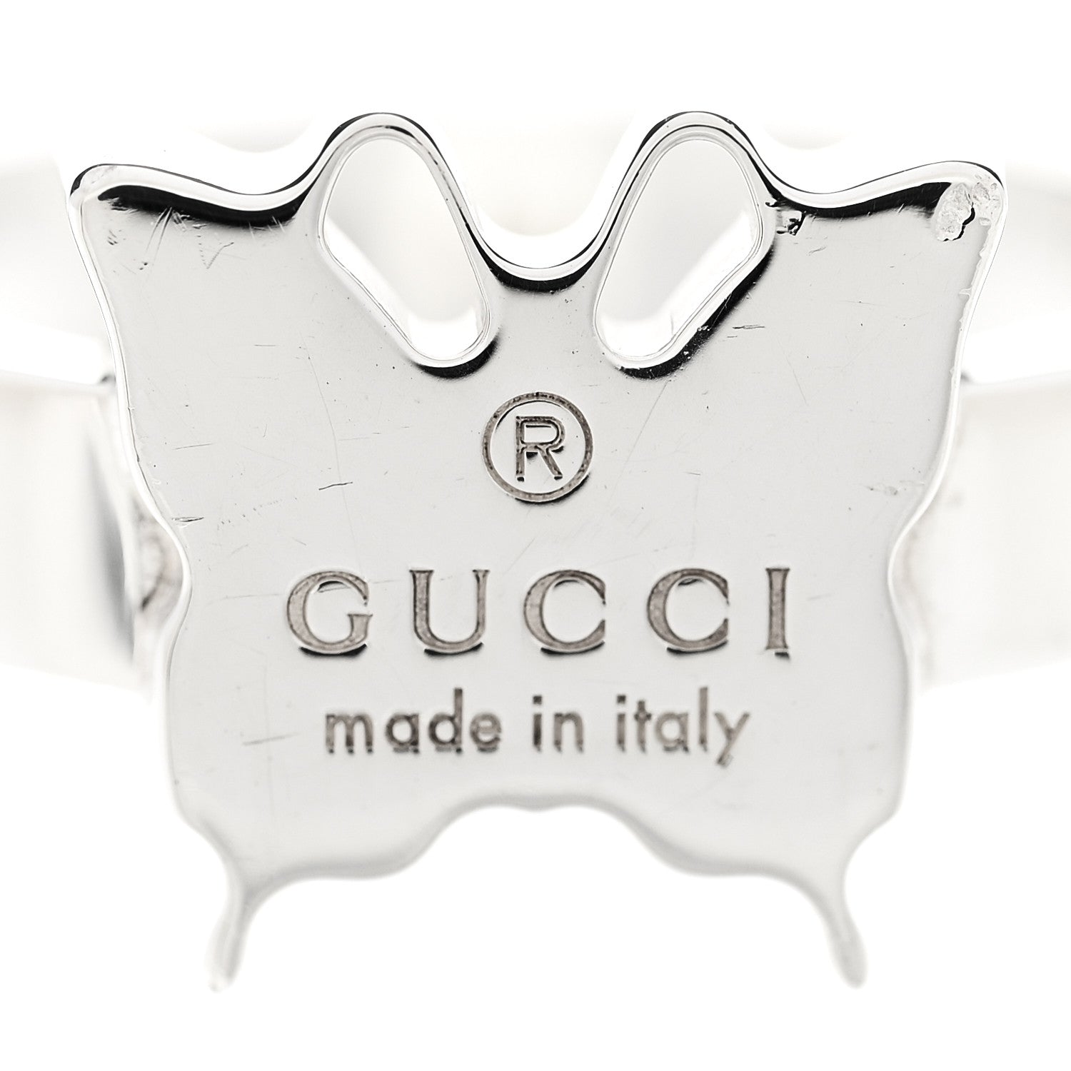 Gucci Sterling Silver Butterfly Band Ring 4 of 7