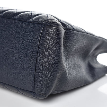 Chanel Caviar Quilted Grand Shopping Tote GST Navy Blue 9 of 14
