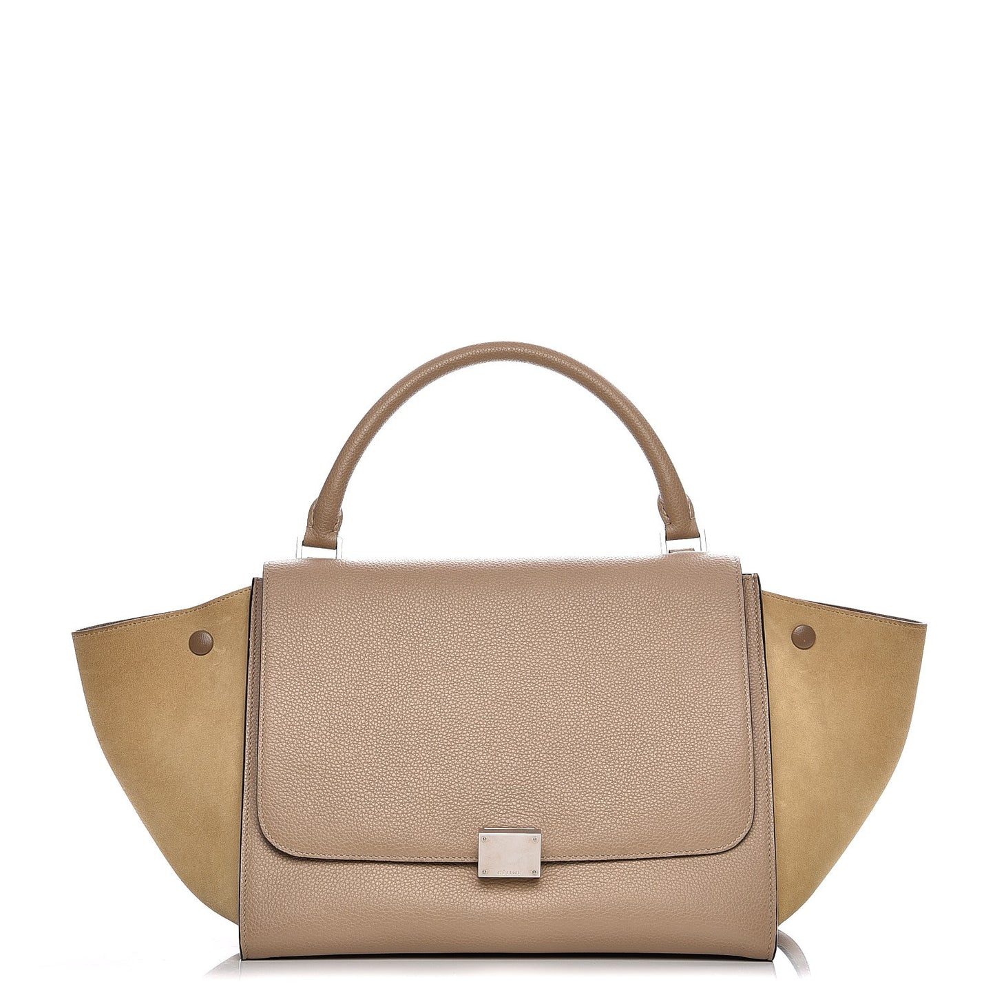 Drummed Calfskin Suede Medium Trapeze Dune