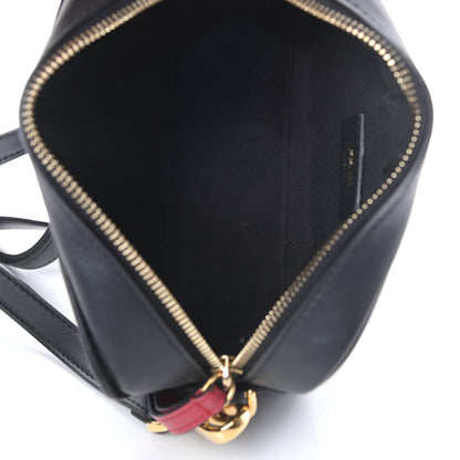 Fendi Vitello Century Bi-Color FF 1974 Embossed Mini Camera Case Maya Black 5 of 11