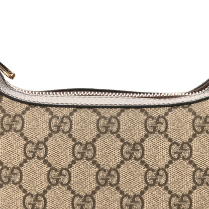 Gucci GG Supreme Monogram Textured Calfskin Web Small Ophidia Shoulder Bag Beige Ebony New Acero 7 of 9