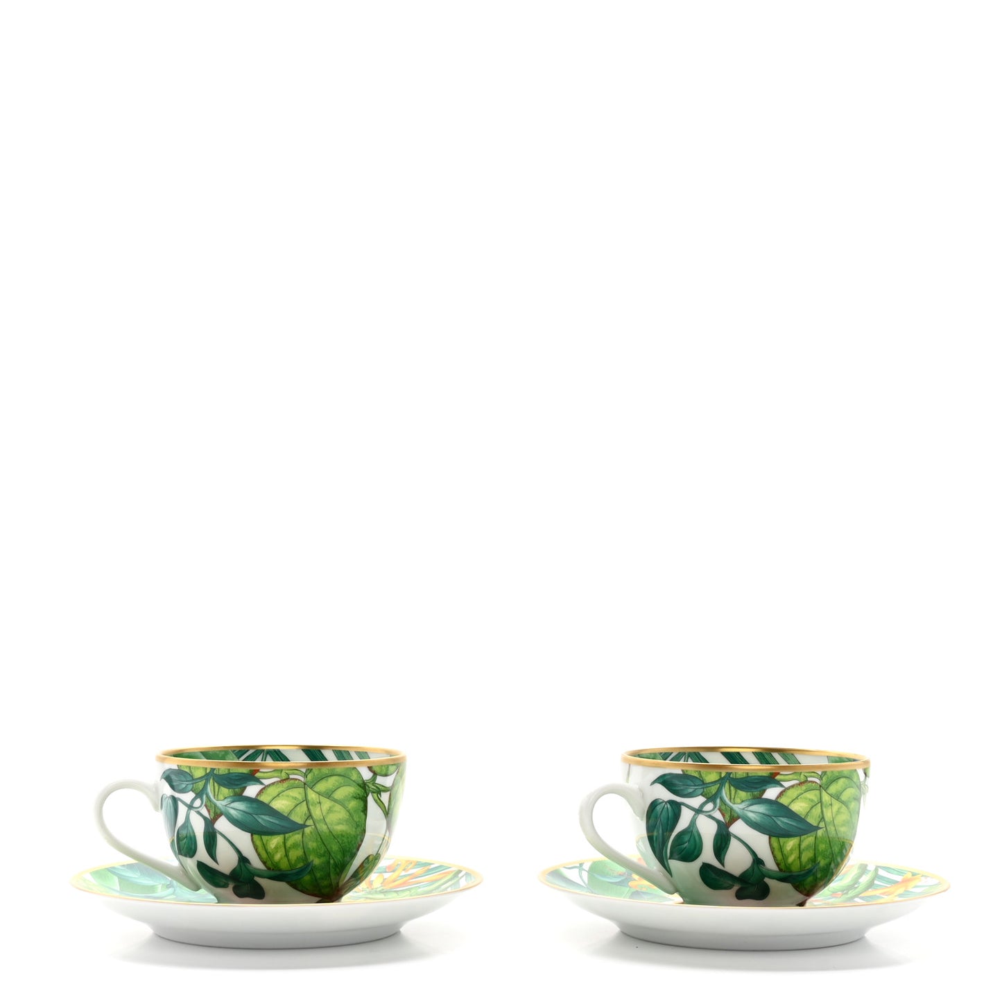 Porcelain Passifolia Tea Cup And Saucer Set Of 2