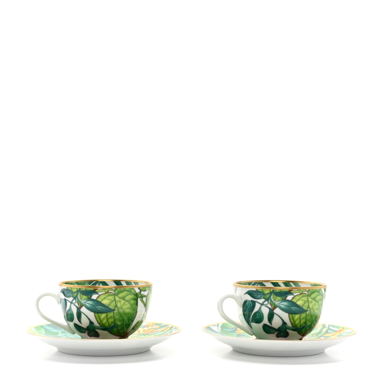 Hermes Porcelain Passifolia Tea Cup And Saucer Set Of 2 3 of 8