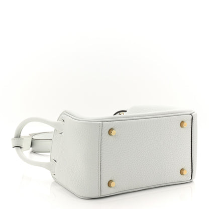 Hermes Taurillon Clemence Mini Lindy 20 Bleu Pale 4 of 11