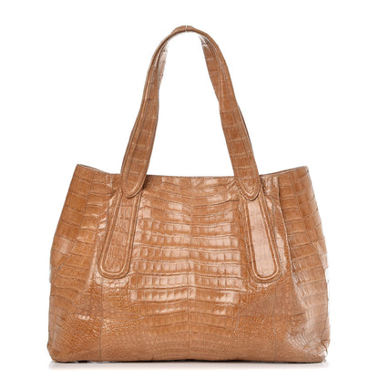 Nancy Gonzalez Crocodile Tote Tan 1 of 15