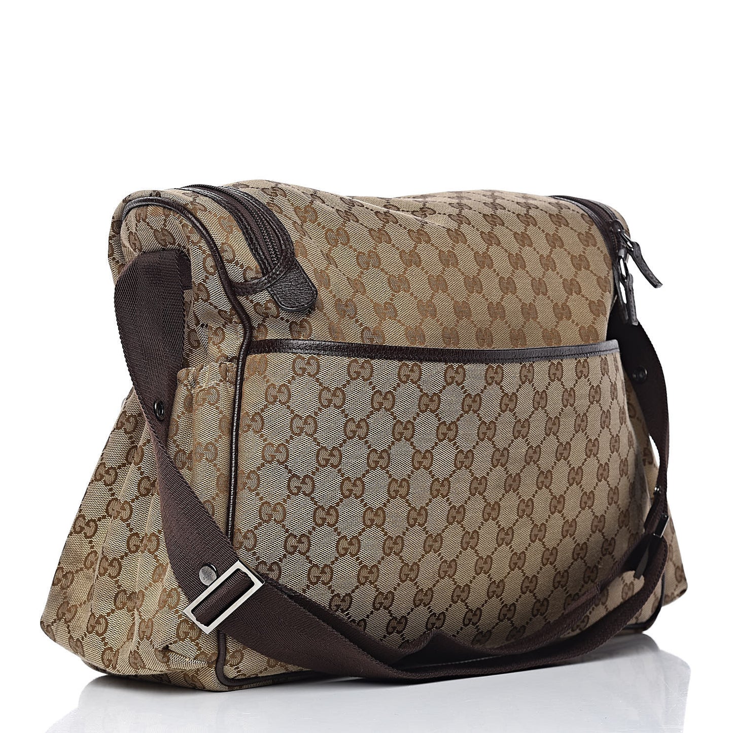 Monogram Natural Pigskin Large Diaper Bag Beige Ebony Cocoa Dark Chocolate
