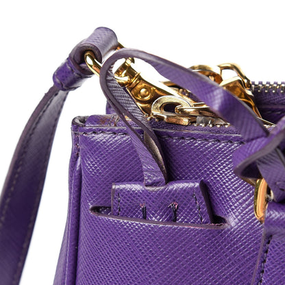 Prada Saffiano Small Galleria Double Zip Tote Viola 14 of 14