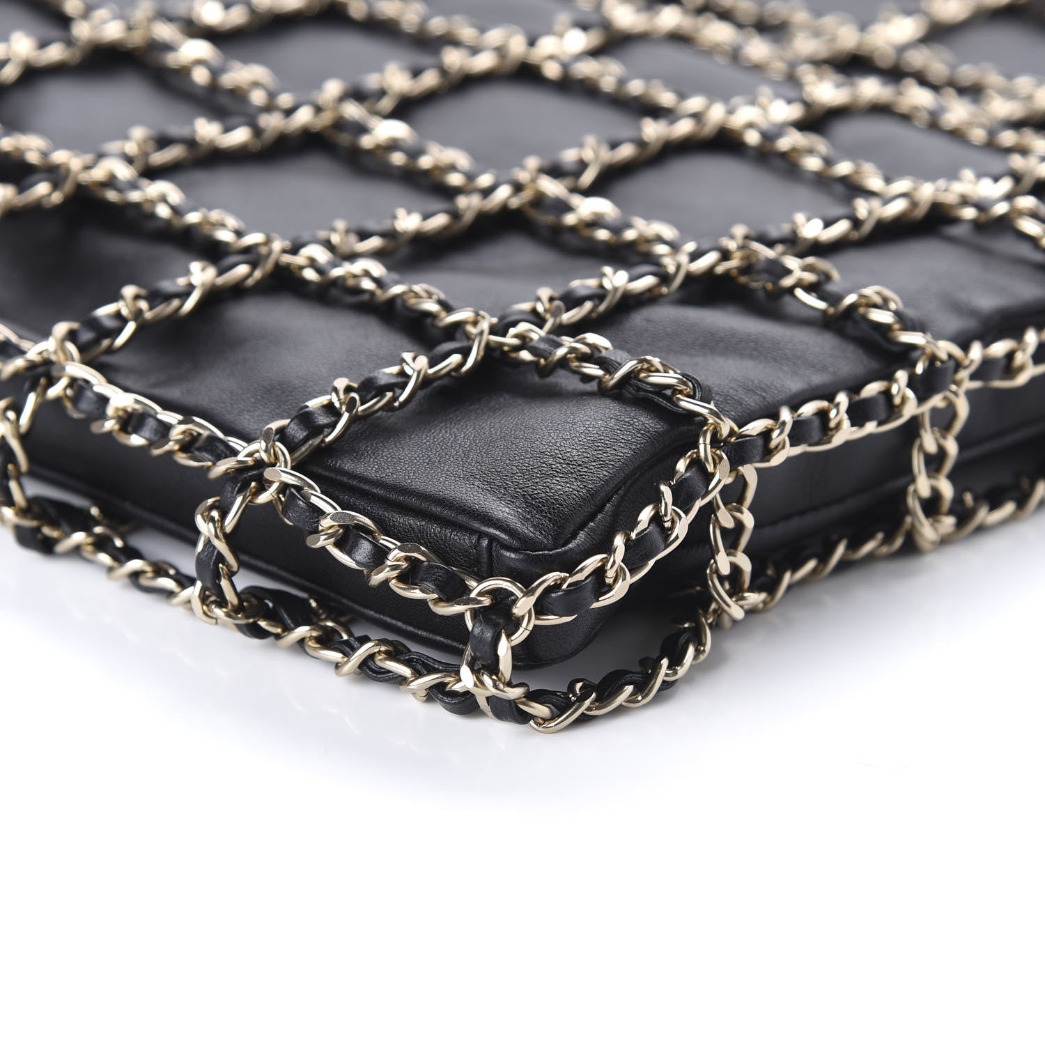 Chanel Lambskin Large Shopping Chain Tote Black 7 of 10