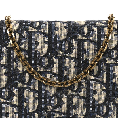 Christian Dior Oblique Saddle Chain Pouch Blue 7 of 9