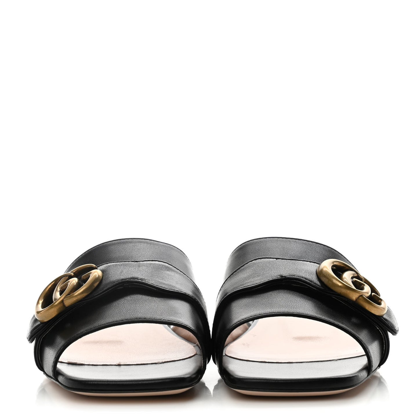 Malaga Kid GG Marmont Flat Slide Sandals 37 Black