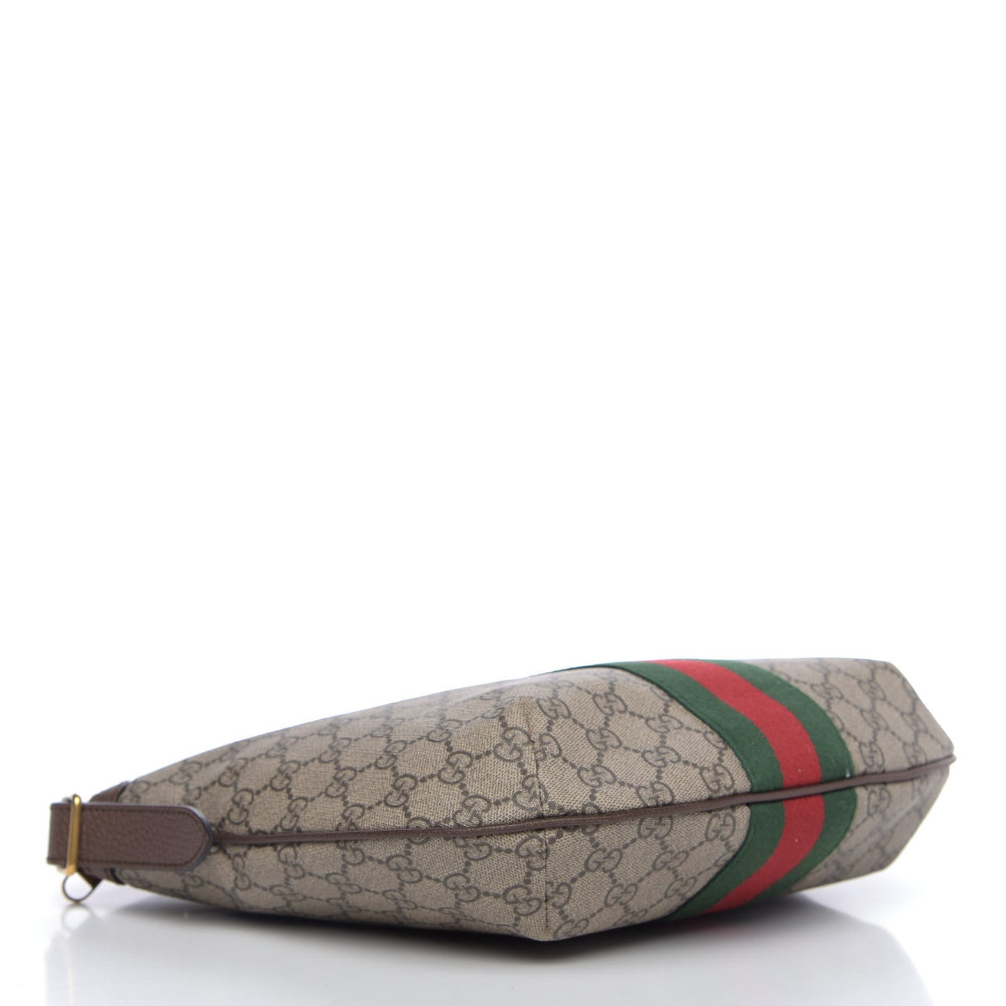 GG Supreme Monogram Web Small Ophidia Half Moon Hobo Brown