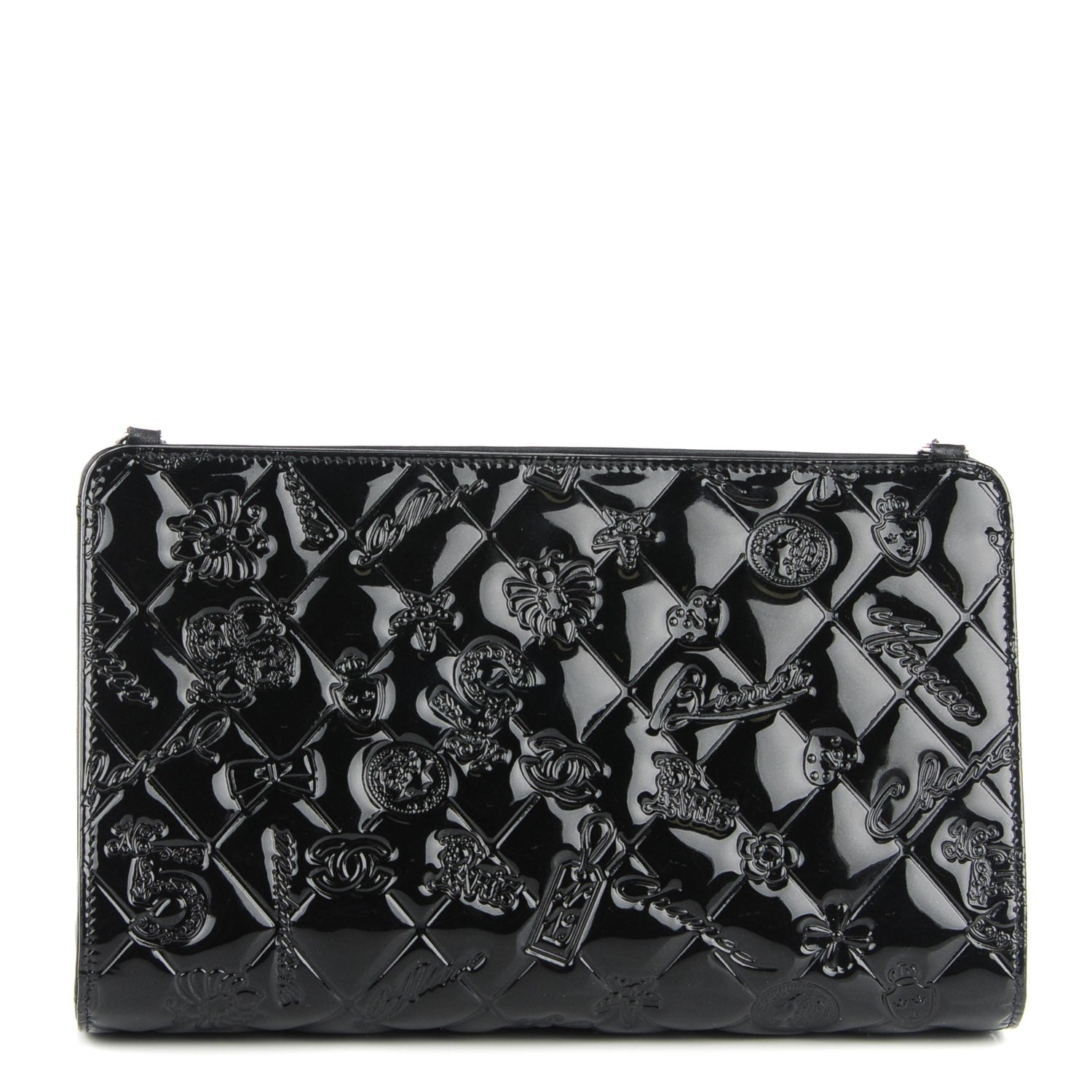Chanel Patent Calfskin Lucky Symbols Pochette Black 1 of 7