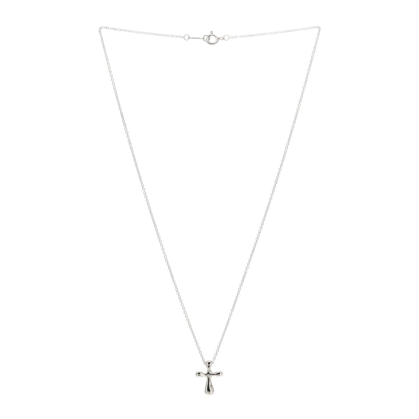 Sterling Silver 12mm Elsa Peretti Cross Pendant Necklace