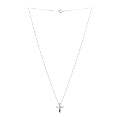 Tiffany Sterling Silver 12mm Elsa Peretti Cross Pendant Necklace 3 of 6