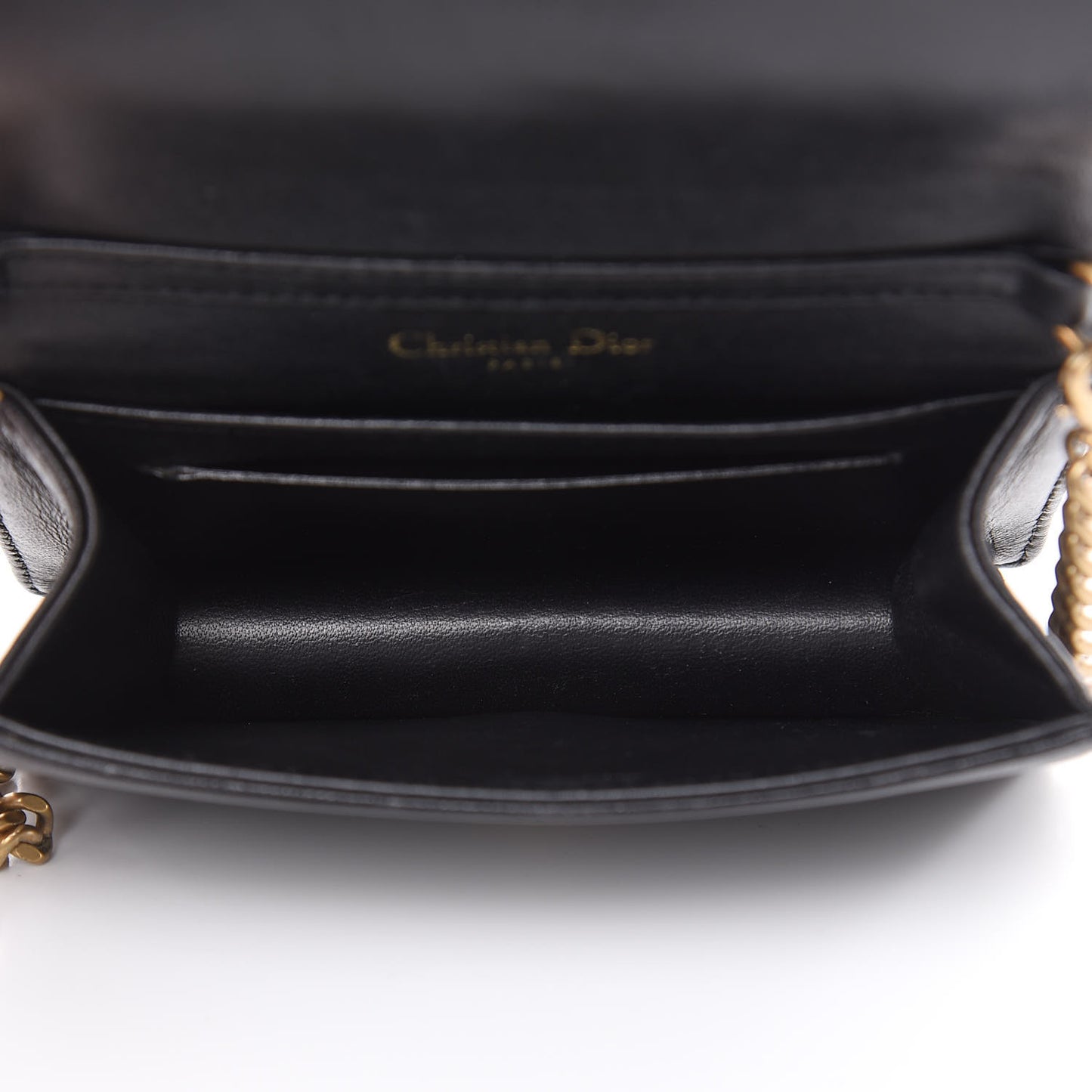 Lambskin Studded Micro Diorama Flap Bag Black
