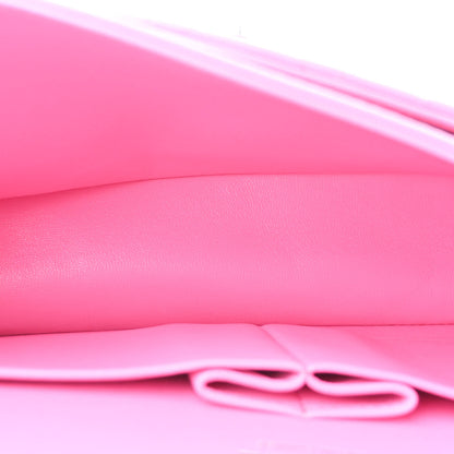 Chanel Lambskin Quilted Medium Double Flap Neon Pink 5 of 10