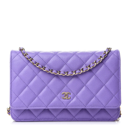 Chanel Caviar Quilted Wallet On Chain WOC Purple 1 of 14