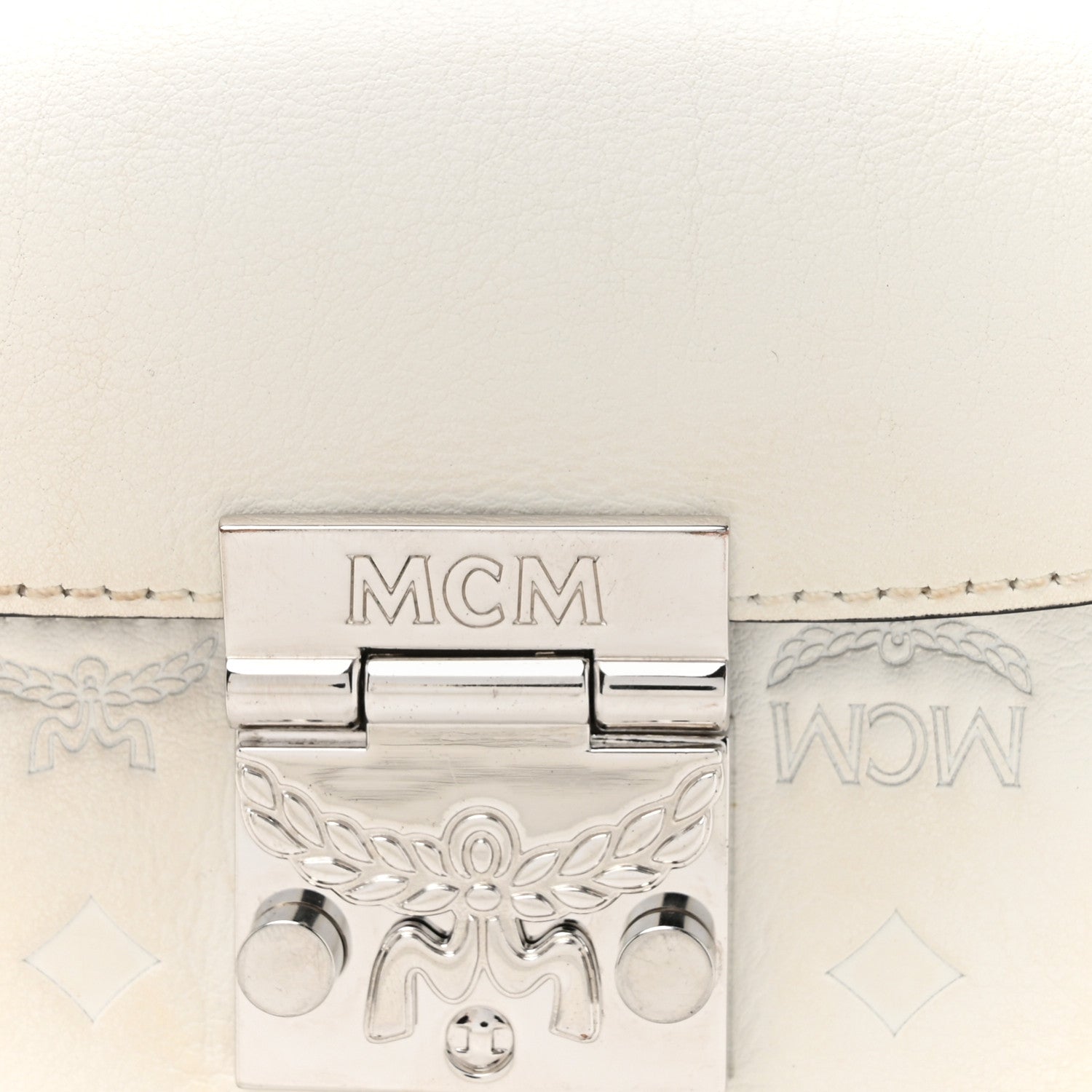 MCM Calfskin Ottomar Monogram Soft Berlin Belt Bag White 8 of 18