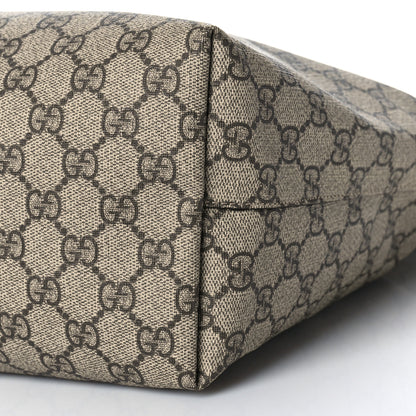 Gucci GG Supreme Monogram Textured Calfskin Web Medium Ophidia Shopping Tote Beige Ebony New Acero 9 of 9