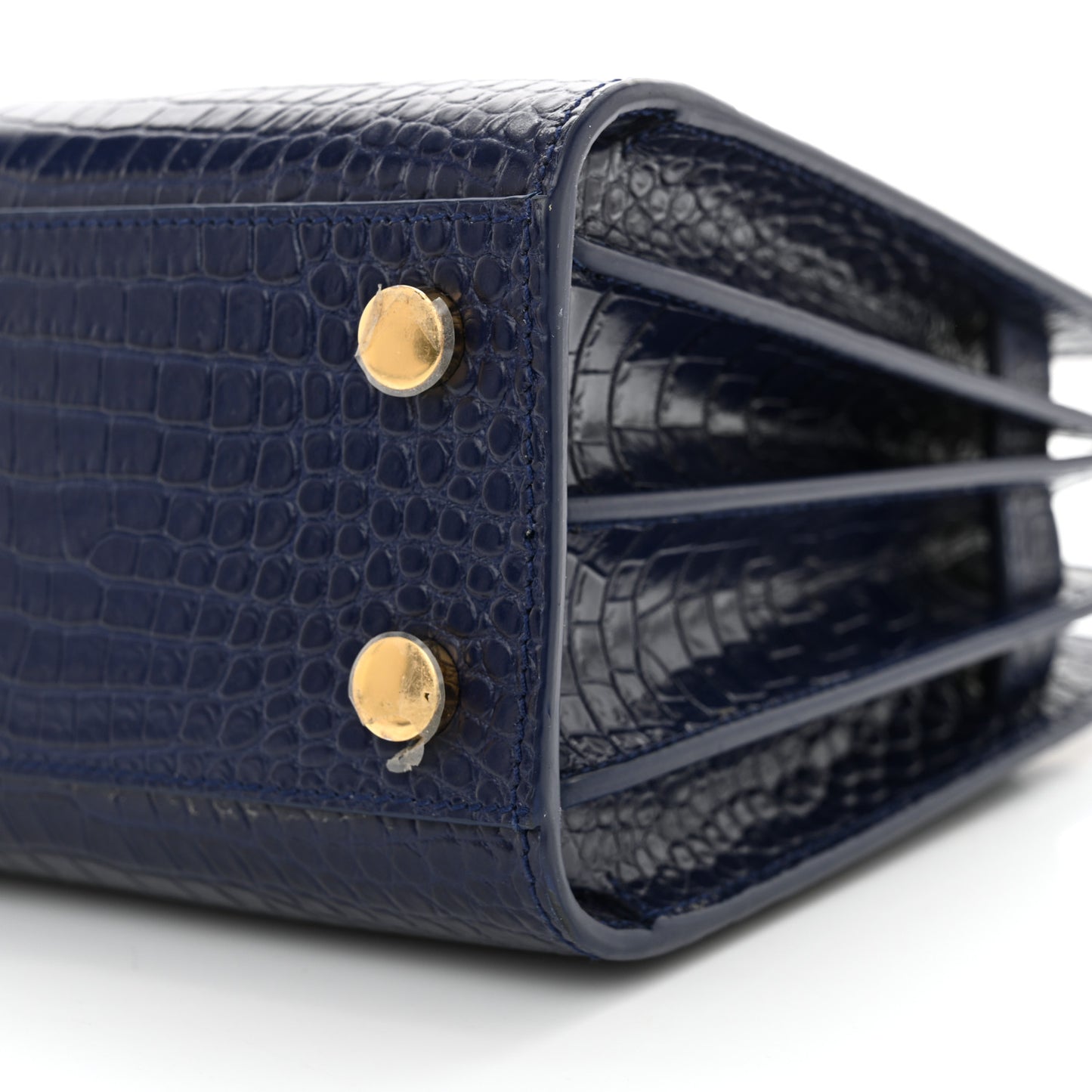 Calfskin Crocodile Embossed Nano Sac De Jour Saphir