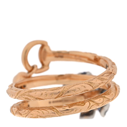Gucci 18K Rose Gold Diamond Blue Sapphire Flora Wrap Ring 53 6.5 3 of 5
