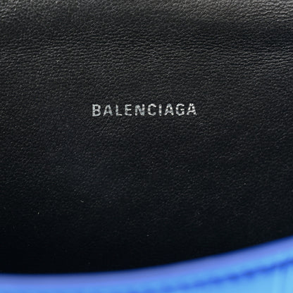 Balenciaga Metallic Shiny Calfskin Crocodile Embossed Hourglass Top Handle Bag XS Royal Blue 6 of 13