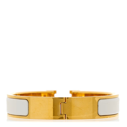 Hermes Enamel Narrow Clic Clac H Bracelet GM White 3 of 4