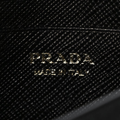 Prada Saffiano Metal Phone Wristlet Crossbody Wallet Black 6 of 9