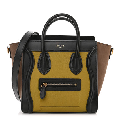 Celine Baby Grained Calfskin Nubuck Nano Tri-Color Luggage Olive 1 of 12