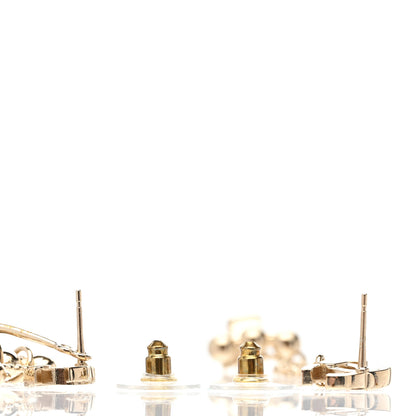 Chanel Metal Crystal CC Chain Cuff Earrings Gold 3 of 5